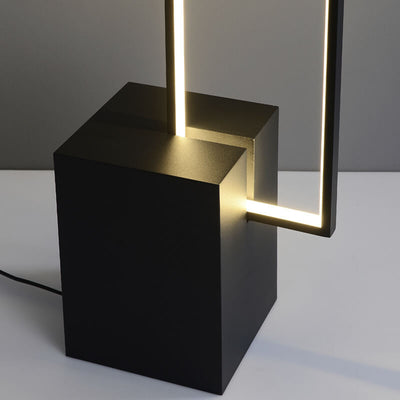 Modern Minimalist Rectangular Line Iron LED Standing Floor Lamp For Living Room