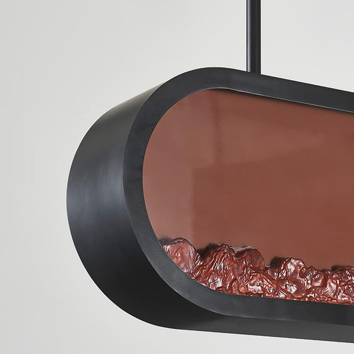 Moderne einfache Schmiedeeisen-Imitations-Ofen-LED-Insel-Licht-Kronleuchter 