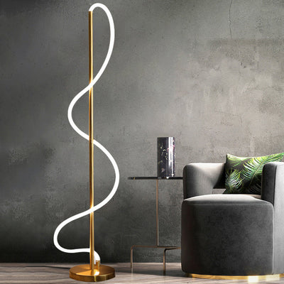 Moderne minimalistische Linie Eisen Silikon LED Stehlampe für Wohnzimmer 
