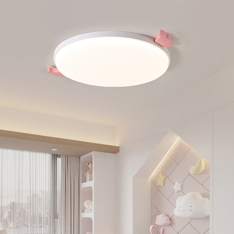 Lámpara de techo de montaje empotrado LED de acrílico, madera de roble e hierro, redonda, pequeña, con alas creativas contemporáneas, para sala de estar 