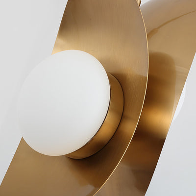 Zeitgenössische nordische ovale Kugel Eisen Titan 2-Licht Pendelleuchte für Wohnzimmer 