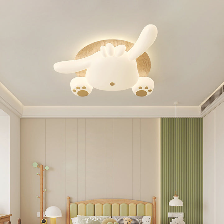 Zeitgenössische kreative Bär Eisen Kunststoff LED Semi-Flush Mount Deckenleuchte für Wohnzimmer 