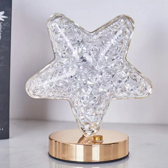 Lámpara de Mesa LED de Metal Acrílico Estrella Creativa Contemporánea para Dormitorio 