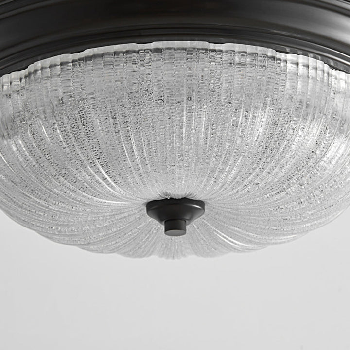 Luz de techo LED empotrada de cobre con cristal redondo nórdico contemporáneo para dormitorio 
