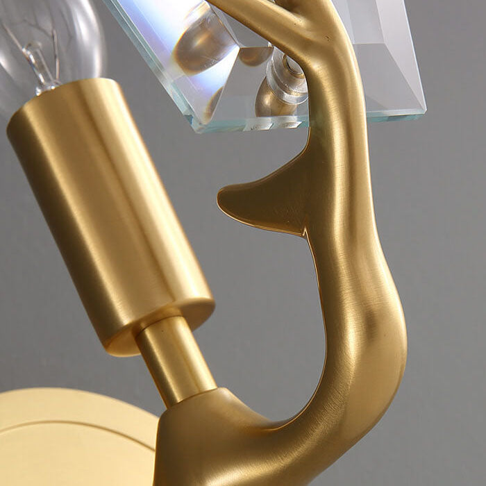 Vintage Tiffany gefärbte florale Glaskuppel 1-Licht Wandleuchte Lampe 