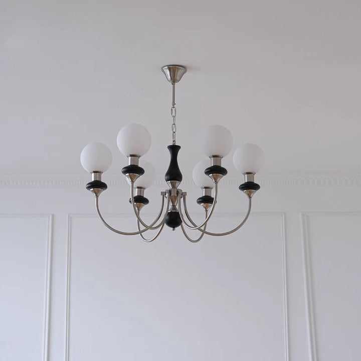 Traditioneller Vintage-Zweig mit gebogener Stange, Eisen, Holz, Glas, 3/5/6 Lichter, Kronleuchter für Wohnzimmer 