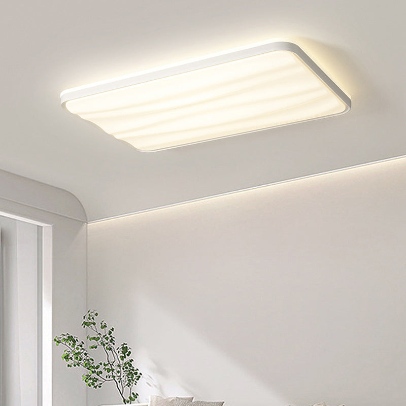Luz de techo montada al ras de LED de hierro PVC con rayas redondas cuadradas rectangulares minimalistas modernas para sala de estar 