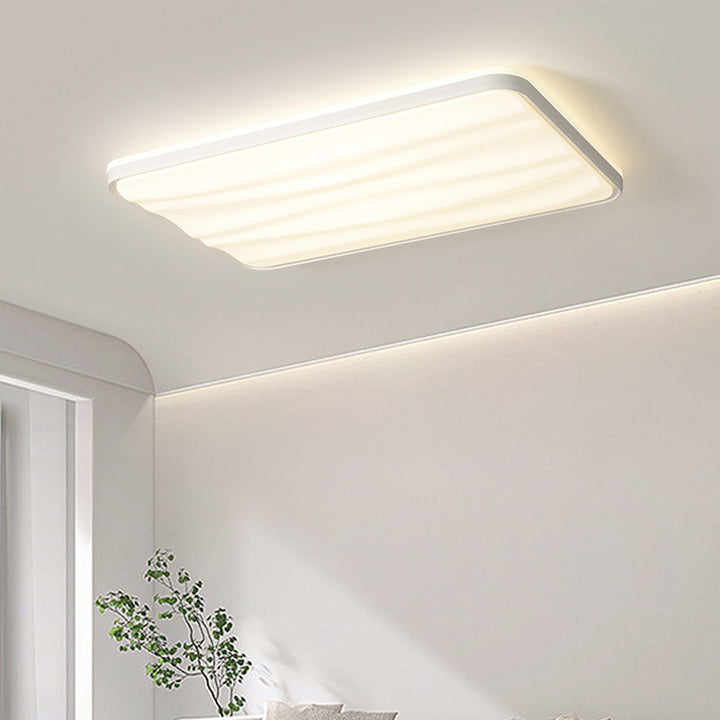 Luz de techo montada al ras de LED de hierro PVC con rayas redondas cuadradas rectangulares minimalistas modernas para sala de estar 