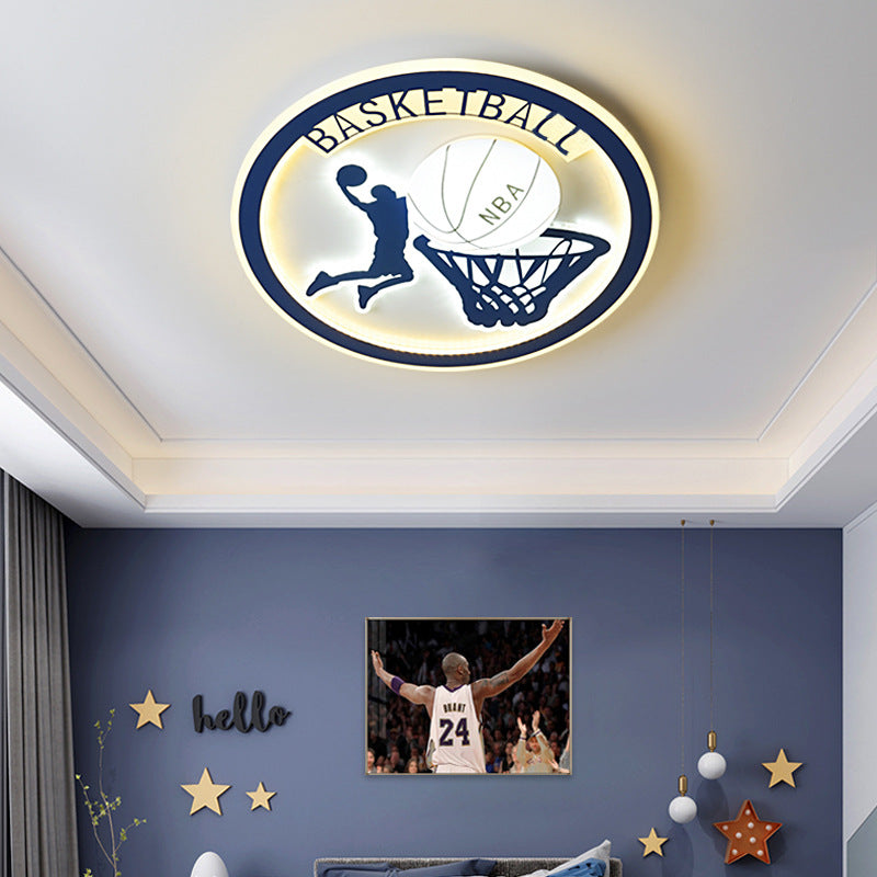 Creative Simplicity NBA Basketball Acrylic LED Kids Flush Mount Ceiling Light