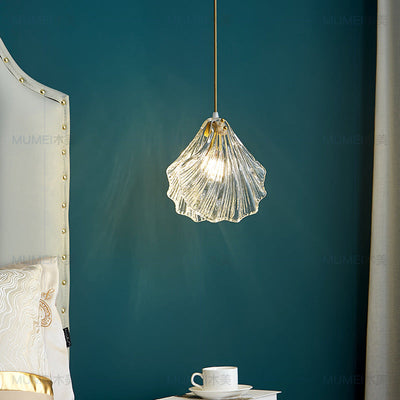 Moderne Art Deco Shell Eisen Glas 1-Licht Pendelleuchte für Schlafzimmer 