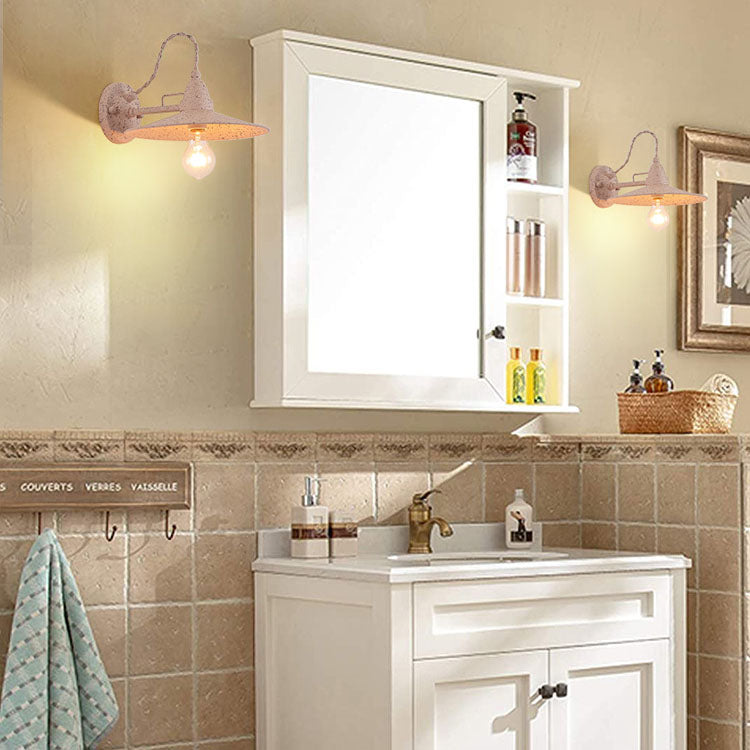 Applique murale contemporaine en métal étanche avec plaque pour bol à 1 lumière pour patio extérieur 