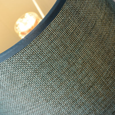 Moderne minimalistische runde Keramik Basis Stoff 1-Licht Tischlampe für Schlafzimmer 