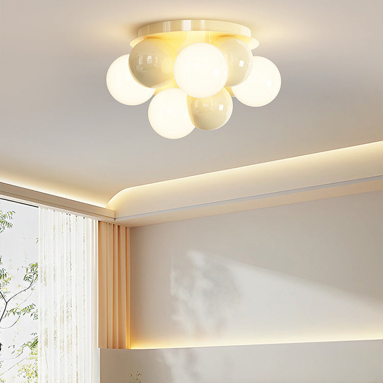 Lustre de plafond semi-encastré à 5 lumières en acrylique et fer contemporain pour chambre 
