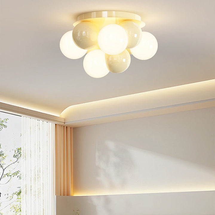 Lustre de plafond semi-encastré à 5 lumières en acrylique et fer contemporain pour chambre 