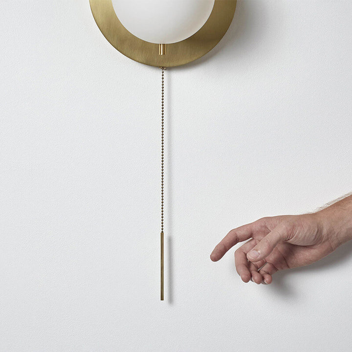 Applique Murale Moderne en Cuivre avec Boule en Verre 1 Lumière 