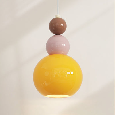 Moderne minimalistische mehrstufige Kugel Eisen PVC 1-Licht Pendelleuchte für Schlafzimmer 