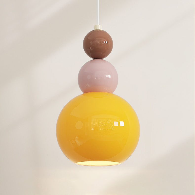 Moderne minimalistische mehrstufige Kugel Eisen PVC 1-Licht Pendelleuchte für Schlafzimmer 