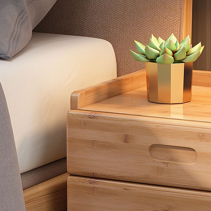 Table de chevet rectangulaire minimaliste moderne en bois massif avec 1/3 tiroir pour chambre 