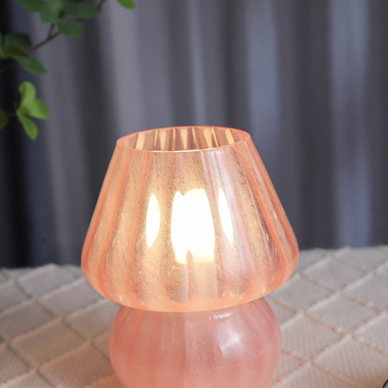 Moderne Einfachheit Glas Pilz 1-Licht Tischlampe für das Schlafzimmer 