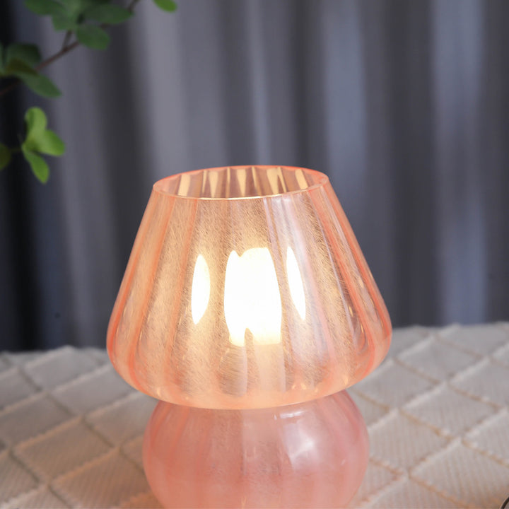 Moderne Einfachheit Glas Pilz 1-Licht Tischlampe für das Schlafzimmer 