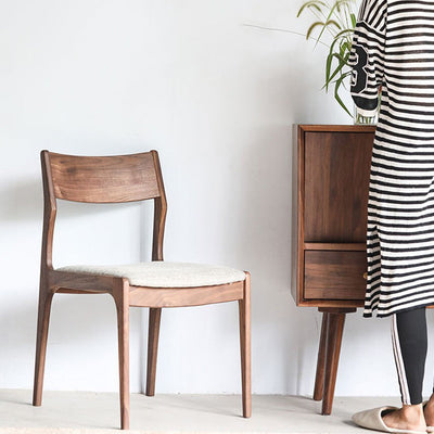 Silla de Comedor de Cuero con Tela de Madera Cuadrada Tradicional China Cuatro Patas Respaldo Para Comedor 