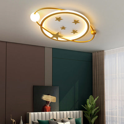 Zeitgenössische nordische geometrische sternenklare hängende Acrylrunde LED-Deckenleuchte für Schlafzimmer 