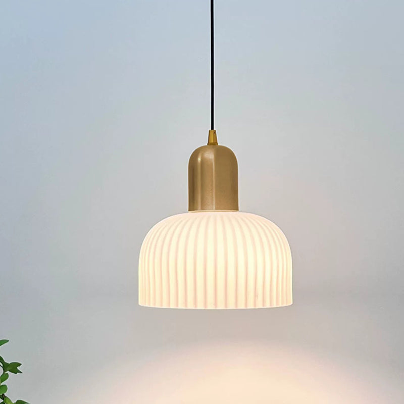 Traditionelle japanische halbkugelförmige Pendelleuchte aus Kupferkeramik mit 1 Licht für Esszimmer 
