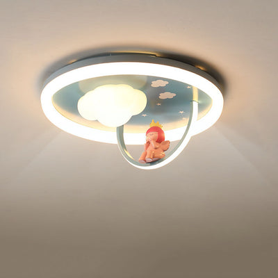 Contemporary Creative Resin Kids Cartoon LED Flush Mount Ceiling Light For Bedroom