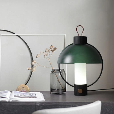 Zeitgenössische kreative runde Kuppelzylinder-Aluminiumglas-1-Licht-Tischlampe für Wohnzimmer 