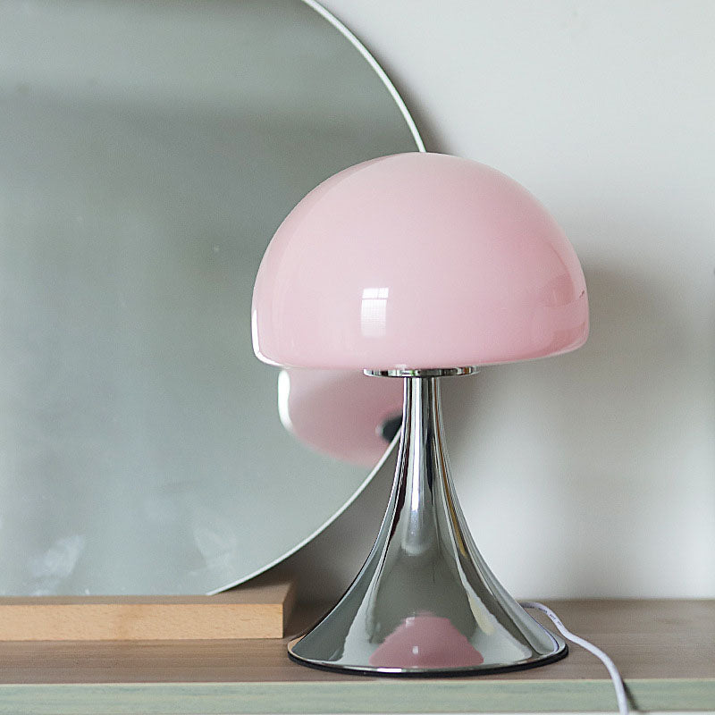 Moderne Einfachheit Eisen Glas Pilz Kuppel 1-Licht Tischlampe für Nachttisch 
