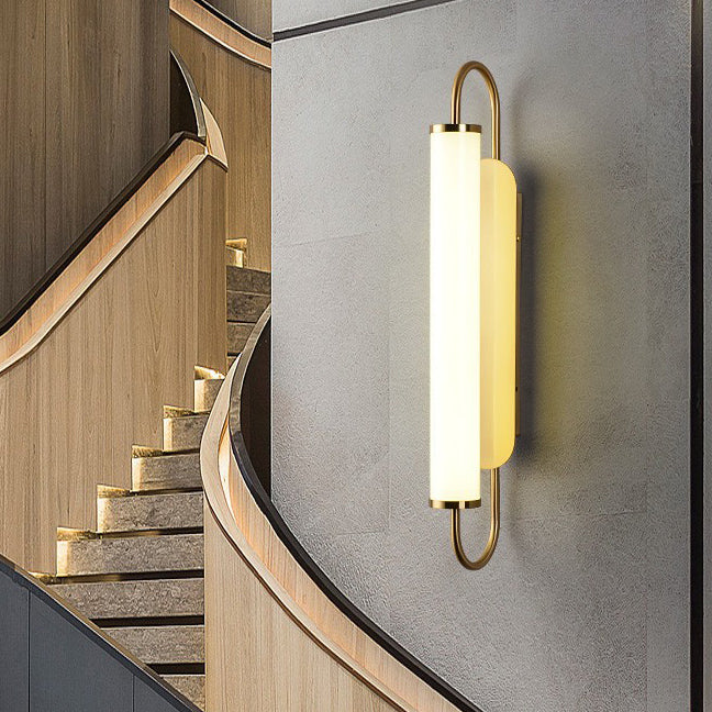 Applique murale LED contemporaine nordique en fer et acrylique en forme de cylindre pour salon 