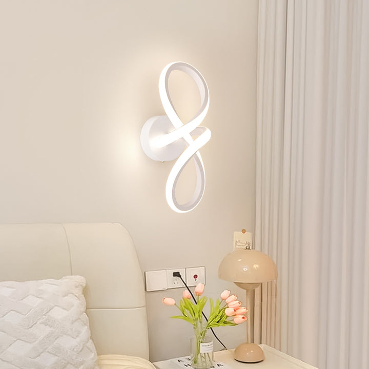 Zeitgenössische kreative Spiralring Eisen Silikon LED Wandleuchte Lampe für Schlafzimmer 