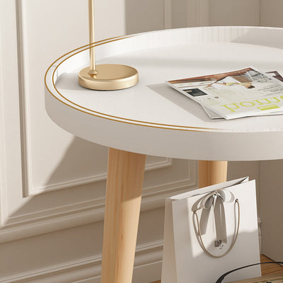 Table d'appoint ronde en bois PP PVC scandinave contemporaine 1/2 niveau pour salon 