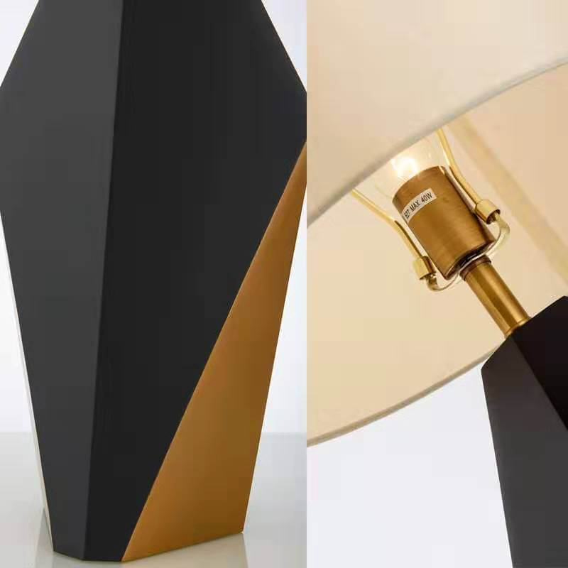 Modern Minimalist Quadrilateral Iron Fabric 1-Light Table Lamp