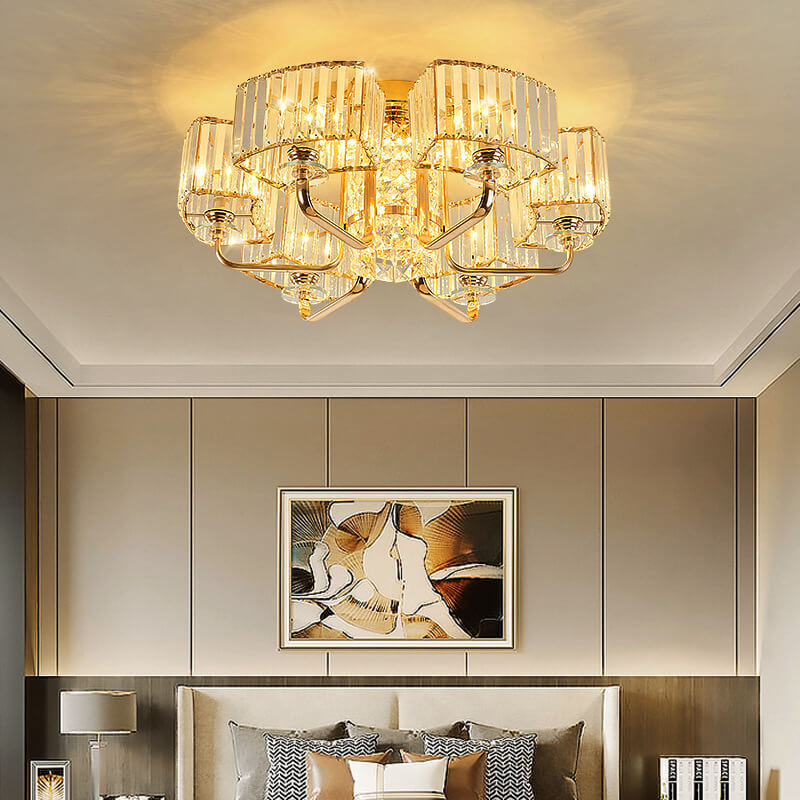 Modern Light Luxury Crystal 6/8/10/12- Light Flush Mount Ceiling Light