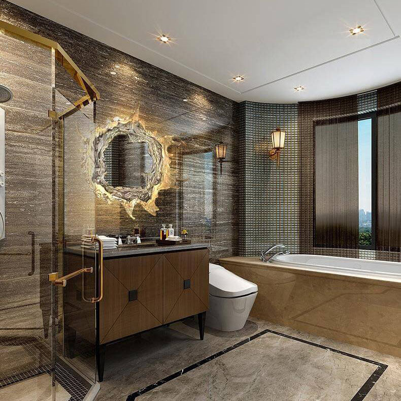 مصباح حائط LED بتصميم حديث من الفولاذ المقاوم للصدأ والأكريليك بشكل رذاذ الماء 