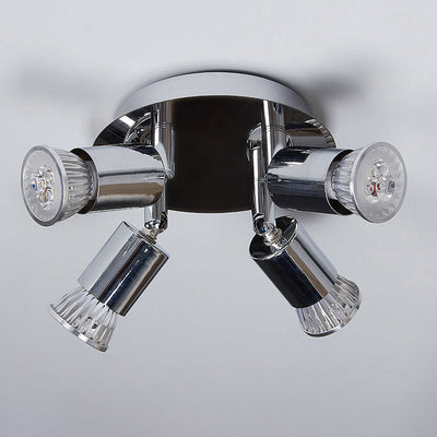 Luminaire de plafond semi-encastré à 4 lumières en métal acrylique rond minimaliste moderne pour salon 