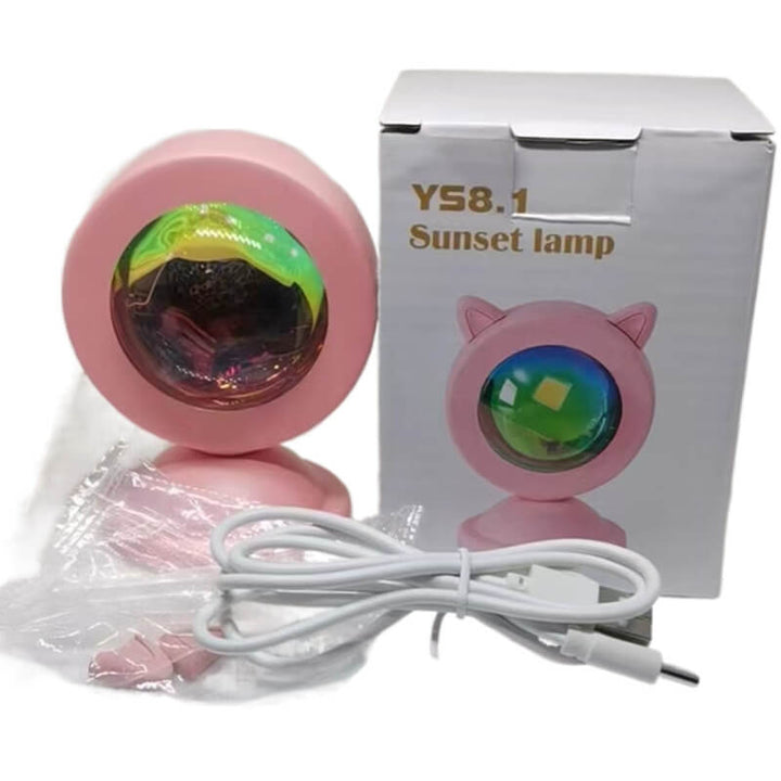 Zeitgenössische kreative rosa Katzenohr-Form LED USB Umgebungslicht Tischlampe für Schlafzimmer 