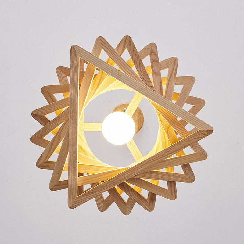Modern Minimalist Creative Log Triangle 1-Light Pendant Light