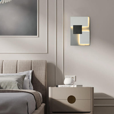 Modern Minimalist Square Geometric Block LED Wall Sconce Lamp