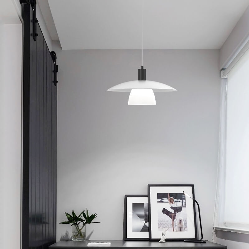 Suspension Luminaire à Bras Oscillant en Dôme en Aluminium Moderne Nordique à 1 Lumière 