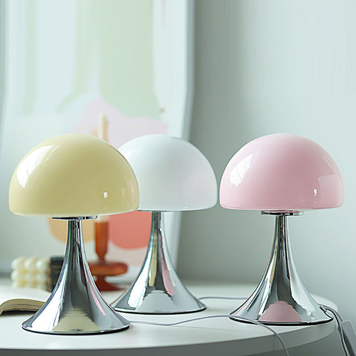 Moderne Einfachheit Eisen Glas Pilz Kuppel 1-Licht Tischlampe für Nachttisch 