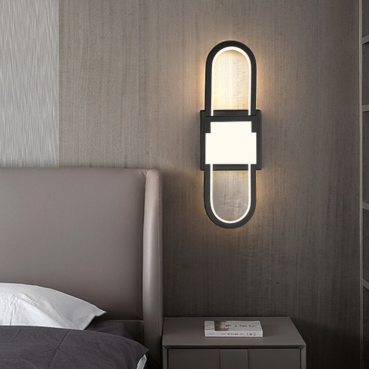 Applique Murale LED Ovale Rectangle Minimaliste Moderne en Fer et Aluminium Pour Chambre 