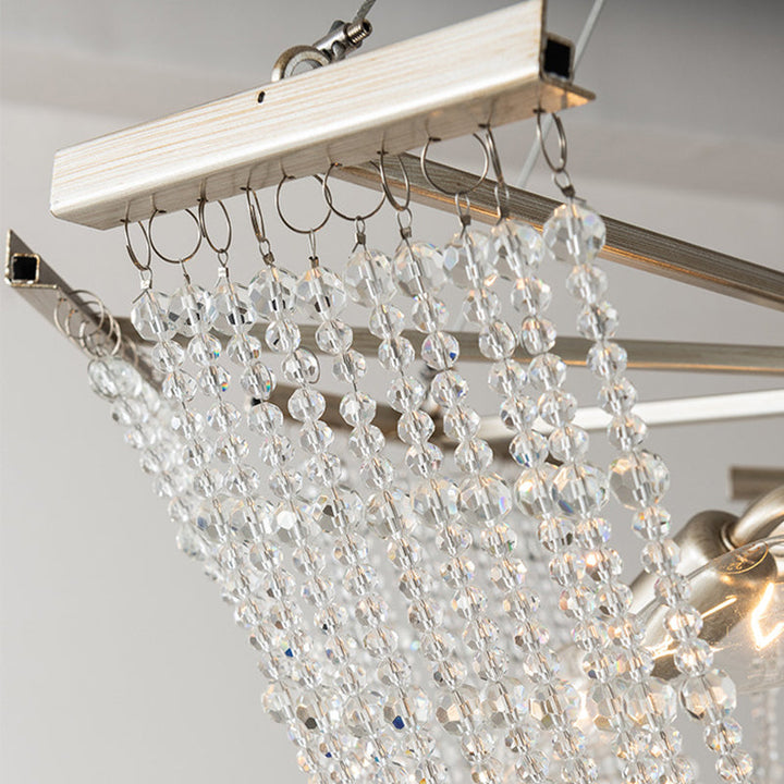 Zeitgenössischer Luxus Mesh Shade Iron Crystal 2/6 Licht Kronleuchter für Wohnzimmer 