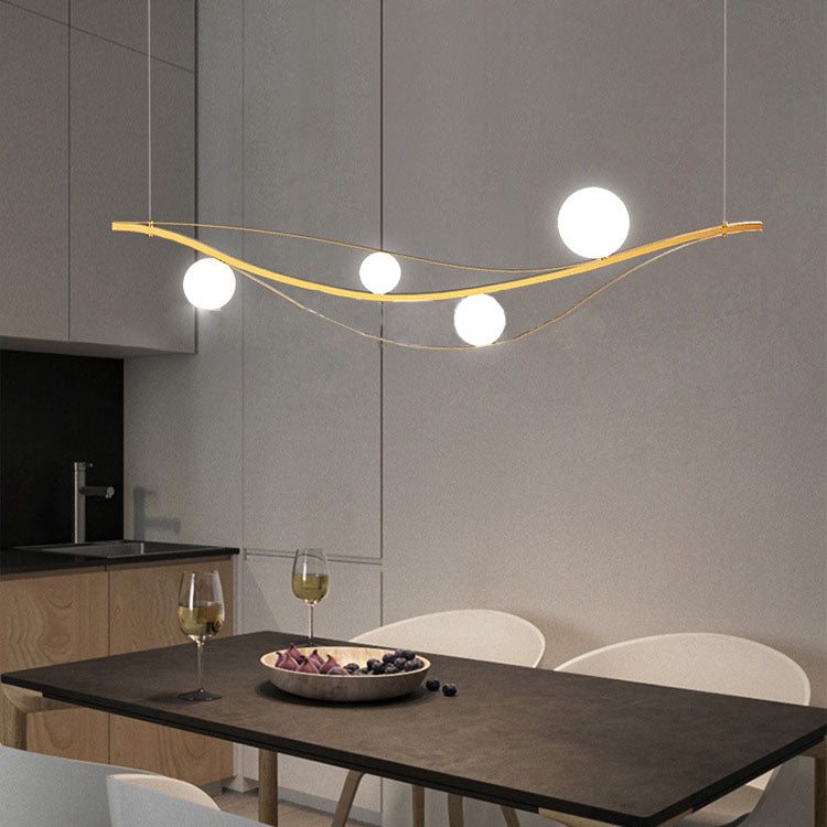 Nordic Creative Personality Hardware Long Ball 4-Light Island Light Chandelier