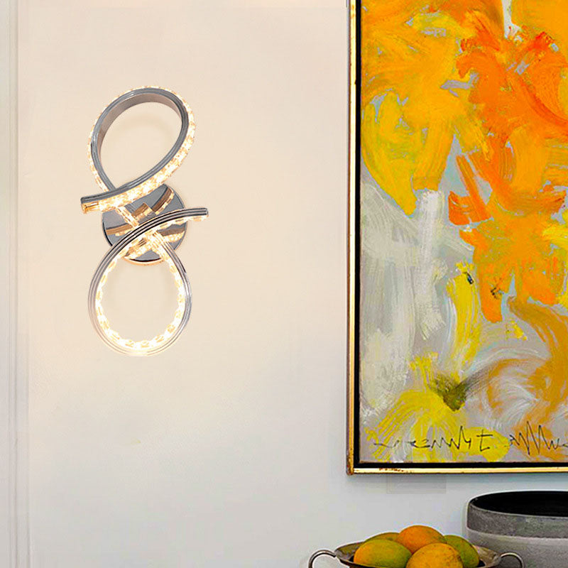 Zeitgenössische kreative Streifen Aluminium Kristall LED Wandleuchte Lampe für Wohnzimmer 