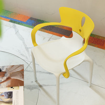 Chaise de salle à manger contemporaine scandinave PP carré point d'exclamation dossier accoudoir pour salle à manger 
