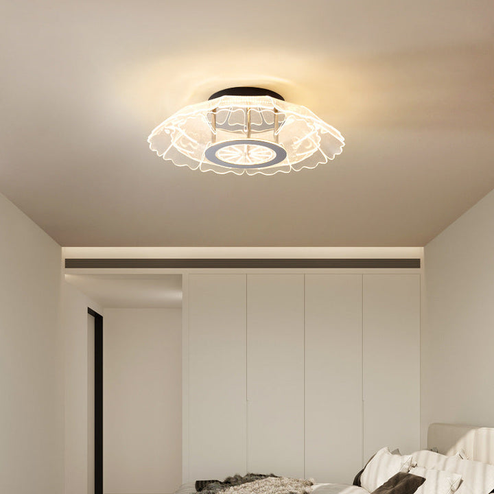 Moderne Luxus Eisen Edelstahl Acryl Blume Runde LED Semi-Flush Mount Deckenleuchte Für Schlafzimmer 
