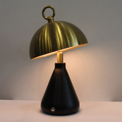 Lampe de table LED en acrylique avec base en métal en forme de cône champignon rond nordique contemporain pour salon 