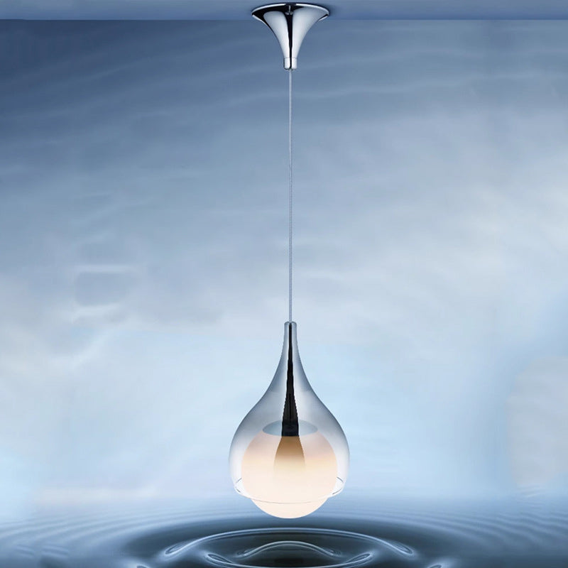 Zeitgenössische nordische Wassertropfen Eisenglas 1-Licht Pendelleuchte für Wohnzimmer 